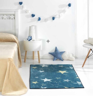 alfombra infantil azul estrellas